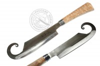 Нож Гиймякеш  "Кебаб" #Уз1114-ТКБ (сталь ШХ-15), рукоять - карельская береза, это один нож ,фото с двух сторон