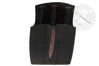 Набор спортивных ножей "Горец-3М" (комплект 3 шт), (сталь 30ХГСА), кожаные ножны на 3 ножа