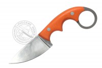 Нож "Шейный", рукоять - микарта, цвет - оранжевый/белый