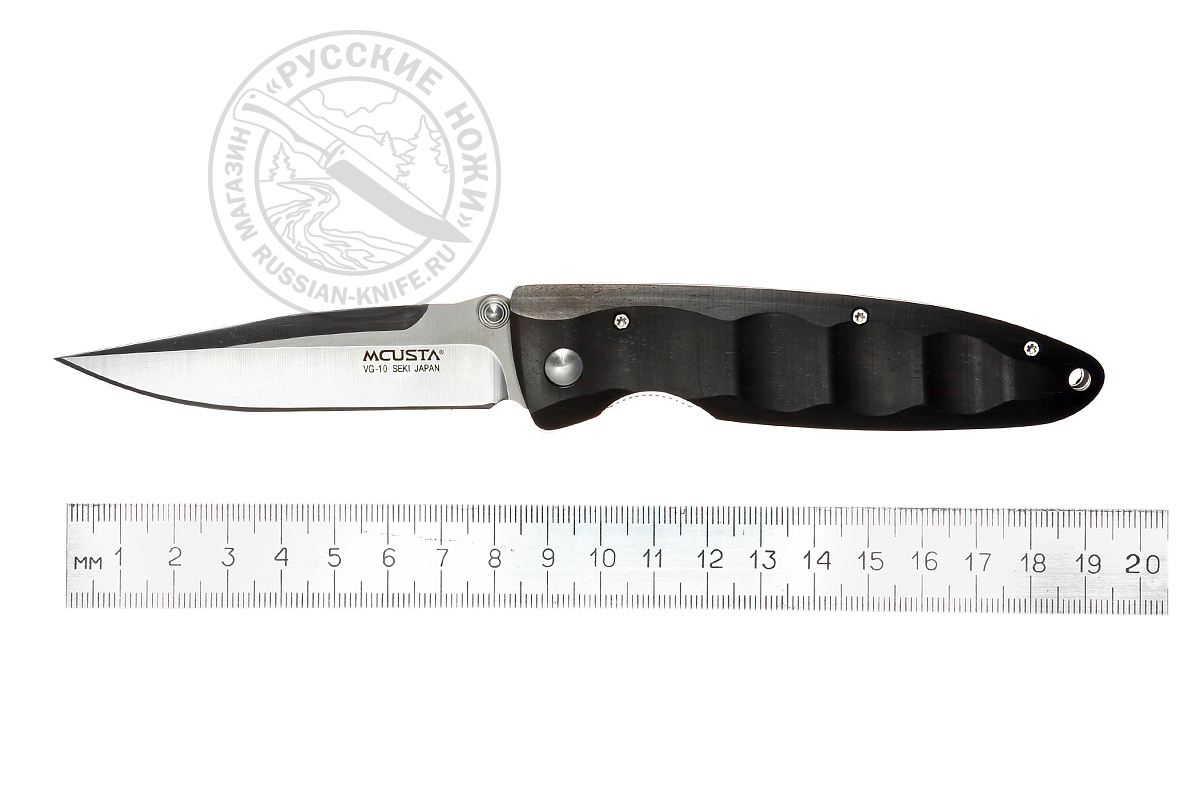 - Нож складной Mcusta MC-0013, VG-10, африканский эбен (черное дерево), клипса