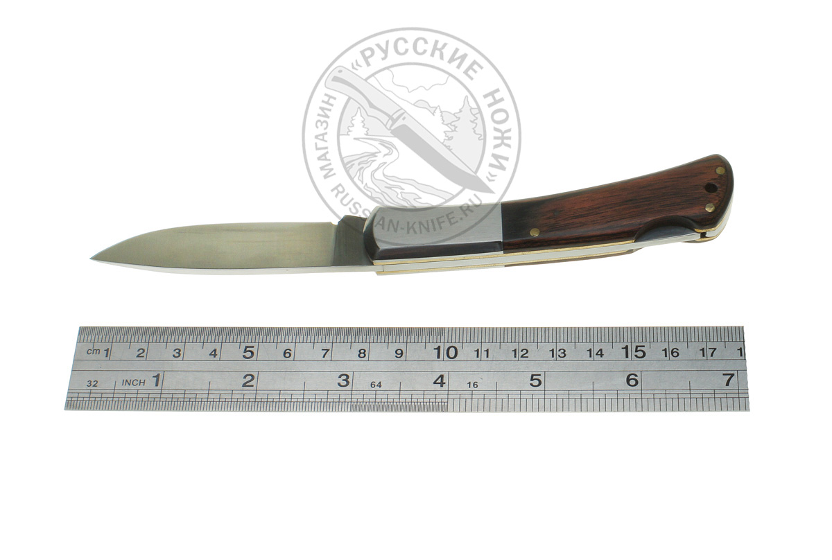 - Нож складной KT-374 NORTH MAN  сталь 440, рукоять стабилизированная древесина