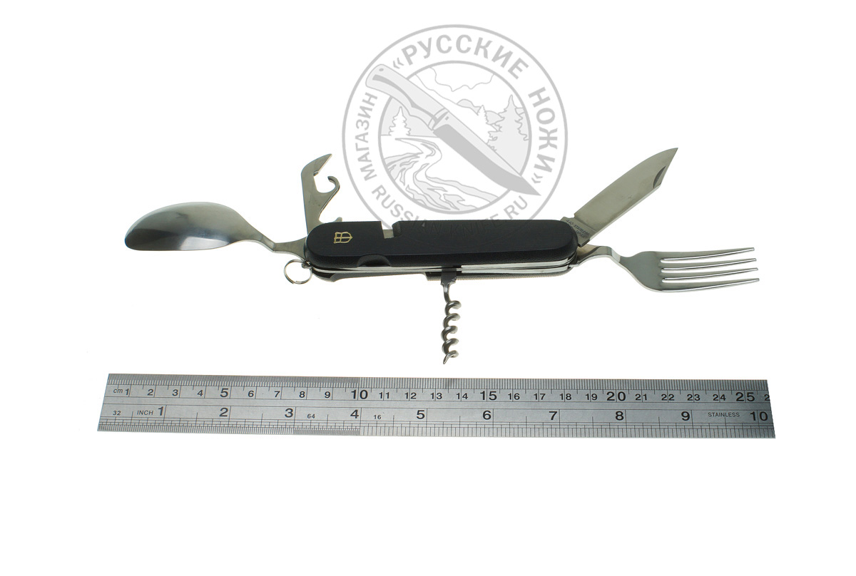 Нож складной туристический KT-513 Camping knife Black, 6 предметов, сталь 440С