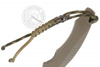 Темляк Спартанец для ножа, плетение змейка, паракорд 5мм, камуфляж+песочный